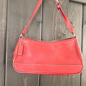 Y2K Coach Red Demi Hampton Shoulder Bag